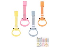 Namajunas - 4 stuks Optrekringen - Verstelbaar Trekring voor box - Ringen voor kinderbedden - Baby Pull Up Ringen - Staande ringen - Loopringen voor babybedjes - Ophangring voor ledikant - voor bedhekken, wiegjes & boxen - Baby loopoefening assistent
