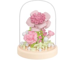 Namajunas - Bouwpakketten volwassenen - Kunstbloemen Boeket - Bloemenboeket in Stolp - Botanical Flowers Collection - Botanical Bloemen - Bouwsets - Niet geschikt voor LEGO - Roze rozen - Decoratie voor Huis, Cadeau, Kerst, Oudjaar, Nieuwjaar