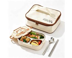 Namajunas - Broodtrommel - Gratis koeltas bijgeleverd - Inclusief bestek - Voedselveilig, giftvrij en onschadelijk - Broodtrommel kinderen - Perfect voor kantoor, picknick, kamperen, school, reizen en als lunchbox en snackbox voor kinderen