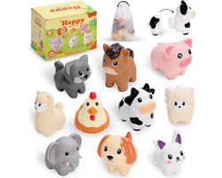 Namajunas - Dieren Stapel Speelgoed - Educatief speelgoed peuter - Montessori speelgoed - Leerzaam speelgoed voor jongens en meisjes - 10 stuks Little People Dieren Matchspellen - 1 jaar - 2 jaar - 3 jaar - 4 jaar - Cadeau voor kinderen