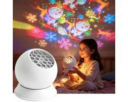 Namajunas - Dynamisch roterende LED Kerst projector - 360° Kerstdecoratie - USB Plug and Play - Nachtlampje - Sfeerlamp - Bedlampje - Projectorlamp - Met Kabels - Voor Woonkamer & Slaapkamer - Cadeaus voor Kerst, Sinterklaas