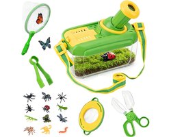 Namajunas - Insecten speelgoed - insectenpotje met vergrootglas - Buitenspeelgoed - Natuur Onderzoekerset - Insecten Explorer - Kinderspeelgoed 4 5 6 jaar - Cadeaus voor jongens en meisjes - Vlindernet, 12 nepinsecten, kinderloep, insectenvanger