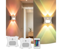 Namajunas - Led wandlamp - 2 stuks - Nachtlampje - Nachtlamp - Bedlamp - Bedlampje - Bedlampjes hoofdbord - Bedlampjes muurlamp - Bed lampjes - Bedlampjes slaapkamer nachtkast - USB Oplaadbare lamp – Woonkamer - Slaapkamer – Wandlamp oplaadbaar