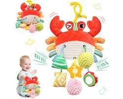 Namajunas - Montessori Speelgoed vanaf Baby 1 tot 4 jaar - Educatief speelgoed voor baby's - Kinderspeelgoed Onderweg - Baby Speelgoed 0-3-6-12 Maanden - Ophangbaar - Baby-bijtspeeltjes - Baby sensorisch speelgoed - Rammelaar - Kleine krab