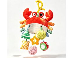 Namajunas-Montessori-Speelgoed-vanaf-Baby-1-tot-4-jaar-Educatief-speelgoed-voor-baby's-Kinderspeelgoed-Onderweg-Baby-Speelgoed-0-3-6-12-Maanden-Ophangbaar-Baby-bijtspeeltjes-Baby-sensorisch-speelgoed-Rammelaar-Kleine-krab-Veilig-BPA-vrij-Zacht