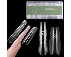 Namajunas - Nagel sjablonen verlenging - Nagel tips transparant - Nail forms - 240 stuks 15 maten - Nail art - Nepnagels - Kunstnagels voor polygel extension nagelkunst salon - Cadeaus voor vrouwen - Sandwich Dual Nail Vorm - Lange kist