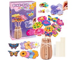 Namajunas - Poke-in Art Knutselpakket - DIY Stof Bloemen Knutselset voor Kinderen - Speelgoed Kunstbloemen - Bloemen - Creatief Speelgoed - Knutselen voor Kinderen & Volwassen- Knutselen Meisjes & Jongens - Decoratie voor Huis, Cadeau, Feest