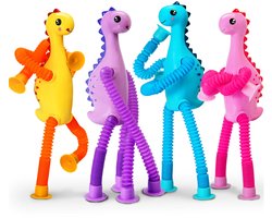 Namajunas - Set van 4 Telescopische Zuignap Speeltjes voor Kinderen - Fidget Toys - fidgets - Kleurrijke Sensorische Buizen voor Plezier en Ontspanning - Verjaardagscadeau - Kerstcadeau - Halloweencadeau