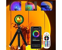 Namajunas - Sunset lamp - Projector lamp - 16 kleuren - Zonsondergang lamp - Sfeerverlichting - Maanlamp - incl afstandbediening - 360 graden draaibaar