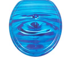 Namajunas - WC-brillen - Wc bril softclose - Toilet bril - Universele vorm WC Bril - MDF hout - Antibacterieel - Blauwe Druppel Rimpeling - Met Deksel - RVS Bevestiging - Easy Clean - Snelle montage en demontage - Inclusief Bevestigingsmateriaal