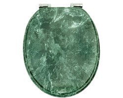 Namajunas - WC-brillen - Wc bril softclose - Toilet bril - Universele vorm WC Bril - MDF hout - Antibacterieel - Jadegroene Marmersporen - Met Deksel - RVS Bevestiging - Easy Clean - Snelle montage en demontage - Inclusief Bevestigingsmateriaal