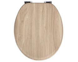 Namajunas - WC-brillen - Wc bril softclose - Toilet bril - Universele vorm WC Bril - MDF hout - Antibacterieel - Wabi Licht Hout - Met Deksel - RVS Bevestiging - Easy Clean - Snelle montage en demontage - Inclusief Bevestigingsmateriaal