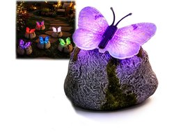 Namajunas - Zonne‑energie vlinder decoratielamp - Energiezuinig - Solar Tuinverlichting - Buitenlamp Tuinbeeld - Sfeerverlichting - Tuin Decoratie voor Buiten - Waterafstotend - Tuinbeelden - Verlichting - Voor Tuin & Balkon