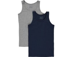 NAME IT KIDS NKMTANK TOP 2P GREY MELANGE NOOS Jongens Onderhemd - Maat 146-152