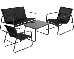 Nampook Tuin meubelset 4dlg / loungeset - zwart