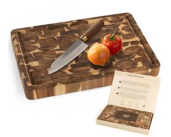 Namture - Snijplank Hout - Premium Olie - 45x30x4 cm - Anti-slip - Hakblok Kopshout - Luxe Giftbox