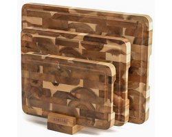 Namture Snijplankenset met Houder – Extra Dik 2,5 cm – Premium Olie – Antislip – Snijplank Hout