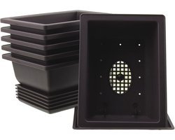 NAMYEUT 6 Pieces Bonsai Training Pots 16.5 x 12.2cm with Coaster, Plastic Flower Pot For Living Room Office Garden