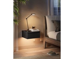 Nancy's Bova Nachtkastje set van 2 - Zwevende - Met verlichting in 3 kleuren - Zwart - ± 40 x 35 x 20 cm