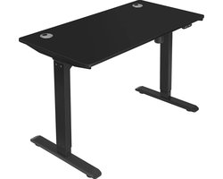 Nancy's Gaskiers Bureau - In Hoogte Verstelbaar - Zit-Sta-Tafel - Automatisch - Kabelmanagement - Kantoortafel - Zwart/Wit - MDF - Staal - 120 x 60 x (73-114)