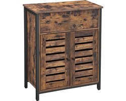 Nancy's IndustriÃ«le Opbergkast - Commode Kasten - Boekenkast - Dressoir - 2 Deuren en 2 Laden - 70 x 30 x 80 cm