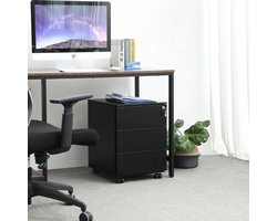 Nancy's Ladeblok 3 Lades Zwart - Ladeblok Bureau 39 x 45 x 55 cm