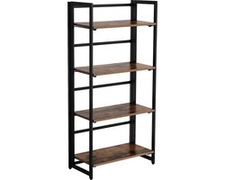 Nancy's Multifunctionele Kast - Inklapbare Boekenkast - 4 Planken - Industrieel - Boekenkasten - 60 x 30 x 125.5 cm