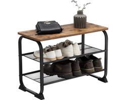 Nancy's Schoenenrek - Schoenenkast Voor 6 Paar Schoenen - Vintage Kast - Bijzettafel - Badkamer Tafel - Woonkamer Kast - Schoenenrekken
