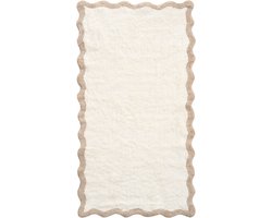 NANGAL - Badmat - Beige/Bruin - 80 x 150 cm - Katoen