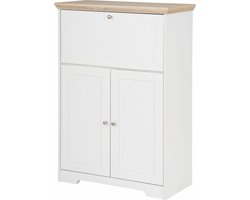 Nanna|Secretaire Wit Eiken 3 Deurs