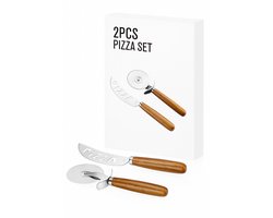 Nantes - Pizzaset 2-delig - Roestvrijstaal Mes - Houten Handvat
