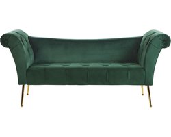 NANTILLY - Chaise longue - Donkergroen - Symmetrisch - Fluweel
