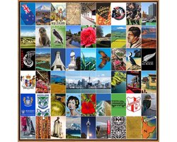 Naomi Art Originele Schilderijen Schilderij Auckland Nieuw Zeeland Canvas Collage Kunst Kunstwerk Art Muurdecoratie Wanddecoratie Interieur Cadeau Souvenir