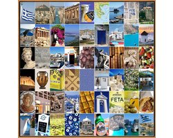 Naomi Art Originele Schilderijen Schilderij Griekenland Canvas Collage Kunst Kunstwerk Art Muurdecoratie Wanddecoratie Interieur Cadeau Souvenir