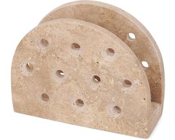 Napkin holder D-vorm - travertijn marmer - handgemaakt - stijlvol voor tafel - ShopVlot