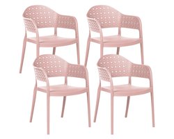NARINO - Set van 4 stoelen - Roze - Polypropyleen