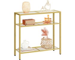 Narrow Console Table van 75 cm, 3-laags Tempered Glass, Modern Side Table voor Woonkamer en Hal, Ideaal voor Sfeer en Decoratie