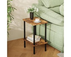 Narrow Wooden Side Table with Storage | 2 Levels, Ideal for Living Room and Bedroom