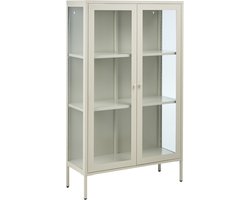 NASH - Vitrinekast - Lichtbeige - Staal