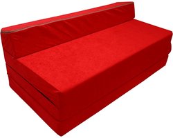 Natalia Spzoo Opvouwbare matras logeermatras met hoofdeinde 200x120x10 cm (3100 Rood)