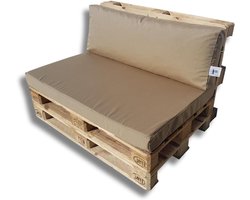 Natalia Spzoo palletkussens pallet matras tuin matras waterafstotend (Set met ritssluiting, lichtbruin)