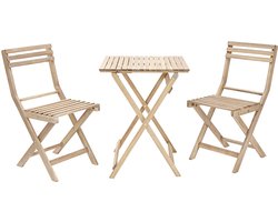 NATERIAL - Tuinmeubelset origami - balkonmeubelset opvouwbaar - 1x tafel 55x55 cm + 2X tuinstoelen - 2 personen - acacia
