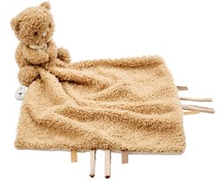 Nattou TEDDY Baby Knuffeldoekje met Knuffel - 27 x 27 cm - Doudou Beer - Baby Cadeau - Beige