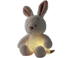 Nattou TEDDY Baby Nachtlampje Konijn - 19 cm - Zachte Baby knuffel - Baby cadeau - Beige