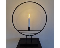 Natural Collections - Kaarshouder "Standing Circle" - 57 cm - metaal zwart