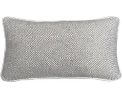 Natural grey structure recycled wool rectangle cushion