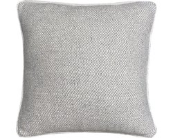 Natural grey structure recycled wool square cushion