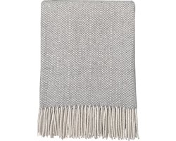 Natural grey structure recycled wool throw
