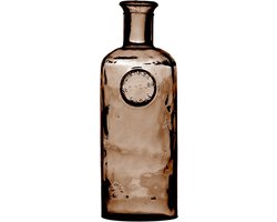 Natural Living Bloemenvaas Olive Bottle - kastanje transparant - glas - 13 x 27 cm - Fles vazen