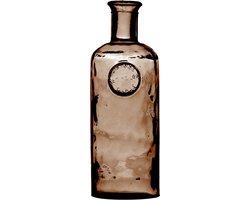 Natural Living Bloemenvaas Olive Bottle - kastanje transparant - glas - 13 x 35 cm - Fles vazen